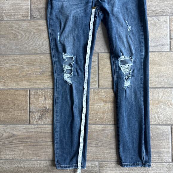 Judy Blue Womens Size 9 /29 Jeans Button Fly Distressed Skinny Fit - Picture 16 of 16